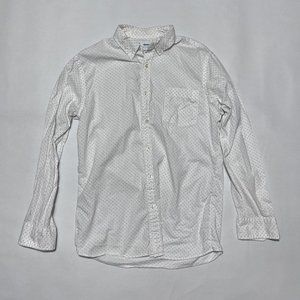 Sonoma Modern Fit Dress Shirt White w/Dots Large